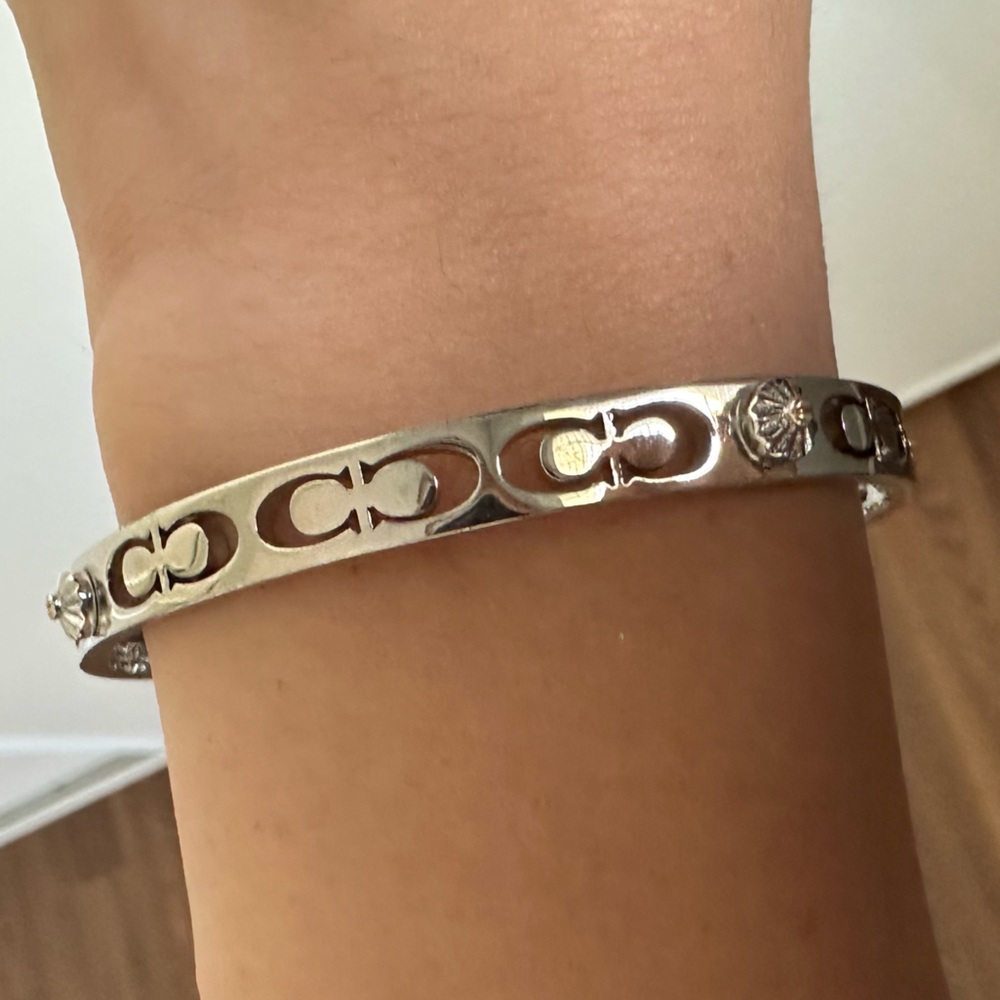 BNWT Coach Silver Signature Bangle